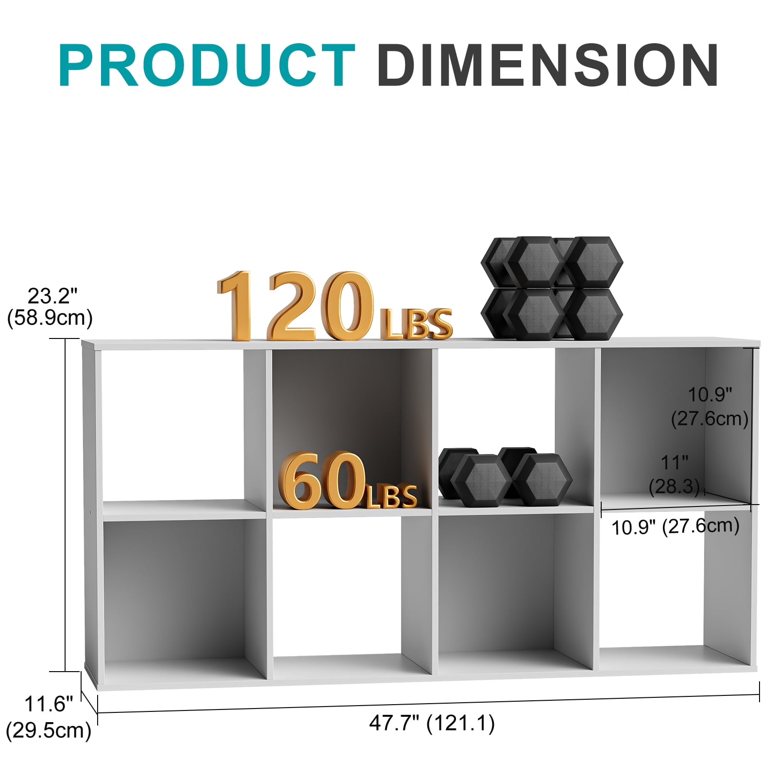 TrumanPick Stackable 8 Cube Storage Organizer - Wood Cube Shelf Fits Cubby Bins, Cubicle Bookshelf with Open Shelves & Anti-Tipping Kits for Living Room, Home Office, Black