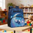 thumbnail image 2 of Jeiento Cute Panda 13.5 Inch Kids Backpack for Toddler, Preschool School Bag for 3-5 Year Old Boys & Girls, Lightweight Bookbag with Pockets, Blue, 2 of 7