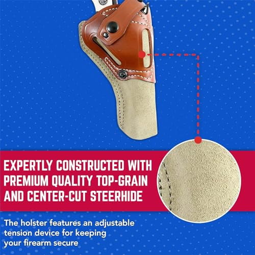 New Ambidextrous Leather Wild Hog Holster, 7"
