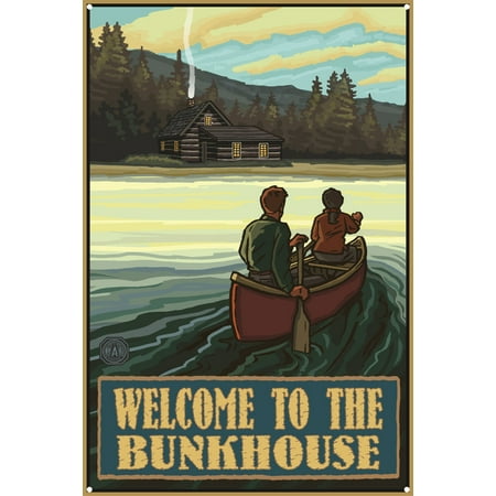 Welcome To The Bunkhouse Lake Canoers Hills Metal Art Print by Paul A. Lanquist (12
