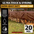 thumbnail image 2 of Lona XTREMECOVERPRO, superresistente, 6 x 8 pies, marrón, 20 mil, 2 of 9
