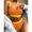Orange, variant on Lovzfmll Women's Bikini Set, Color Block Crop Top, Beach Cover Up Bathing Suit for Two Piece Summer Fashion