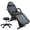 Black-Pro, variant on Thanaddo Tattoo Chair Massage Salon with Two Trays， Esthetician Bed with Hydraulic Stool,Multi-Purpose 3-Section Facial Bed Table, Adjustable Beauty Barber Spa Beauty Equipment Pink