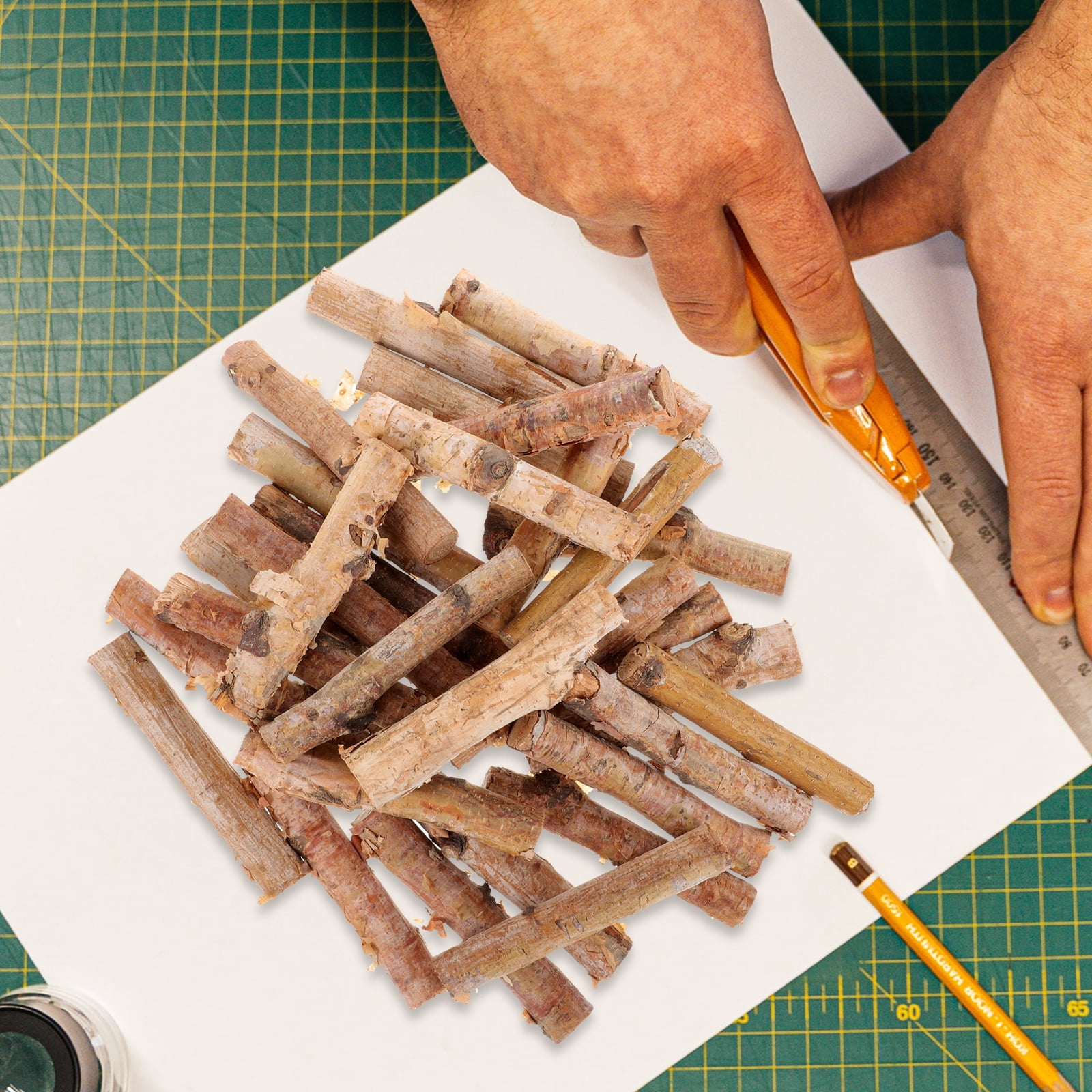 60 Pcs DIY Natural Wood Sticks Tree Branch Decor Rustic Twigs Log for Crafts Decorate Wooden
