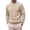 Khaki, variant on Voska Mens Sweater Crewneck Cable Knit Pullover Twist Textured, Regular Fit, Long Sleeve, Solid Color, Warm, Fall Winter Clothing Black L