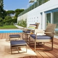 thumbnail image 5 of Patio Festival 5-Piece Wicker / Rattan Conversation Set in Blue, 5 of 10