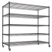 5-Tier Heavy Duty Wire Shelving Unit, 3200 lbs Capacity Rolling Storage Rack,Metal Shelving 48"W x 24"D x 72"H , Storage Shelves for Garage Warehouse