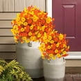 thumbnail image 4 of Árboles artificiales en maceta con flores naranjas multicolores, decoración de jardín exterior de 51 cm, plantas de interior de plástico sin mantenimiento para decoración de patio y hogar., 4 of 6