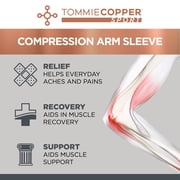 Tommie Copper Sport Spandex Compression Arm Sleeve, Black, Adult Large/Extra-Large, Copper and Zinc Infused, 1 per Pack