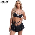thumbnail image 2 of Traje de Cosplay de oficial de policía para mujer, lencería, disfraz de mujer policía, sujetador Sexy con Falda plisada, insignia y accesorio para teléfono móvil, 2 of 5