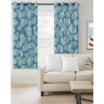 thumbnail image 4 of Ocean Marine Life Blackout Curtains for Bedroom Living Room, Retro Blue Shell Conch Line 45 In Long Thermal Insulated Room Darkening Drapes Grommet Window Treatments, 52 x 45 In, 4 of 9
