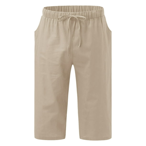 Fesfesfes Clearance Men Summer Drawstring Pants Elastic Solid