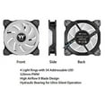 thumbnail image 3 of Thermaltake Riing Quad 120mm 16.8 Million RGB Color (Alexa, Razer Chroma) Software Enabled 4 Light Rings 54 Addressable LED 9 Blades Hydraulic Bearing Case/Radiator Fan CL-F088-PL12SW-B, 3 of 5
