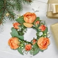 thumbnail image 7 of Christmas Candle Garland Wreath | Artificial Rose Floral Decor for Table Centerpiece, Door & Wall | 8-Inch Mini Wreath for Holiday & Wedding Decorations, 7 of 7