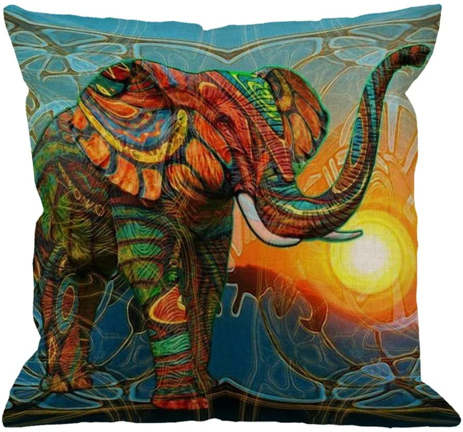 HGOD DESIGNS Throw Pillow Case Namastay in Bed Sloth Cotton Linen Square Cushion Cover Standard Pillowcase for Men Women Home Decorative Sofa Armchair Bedroom Livingroom 18 x 18 inch