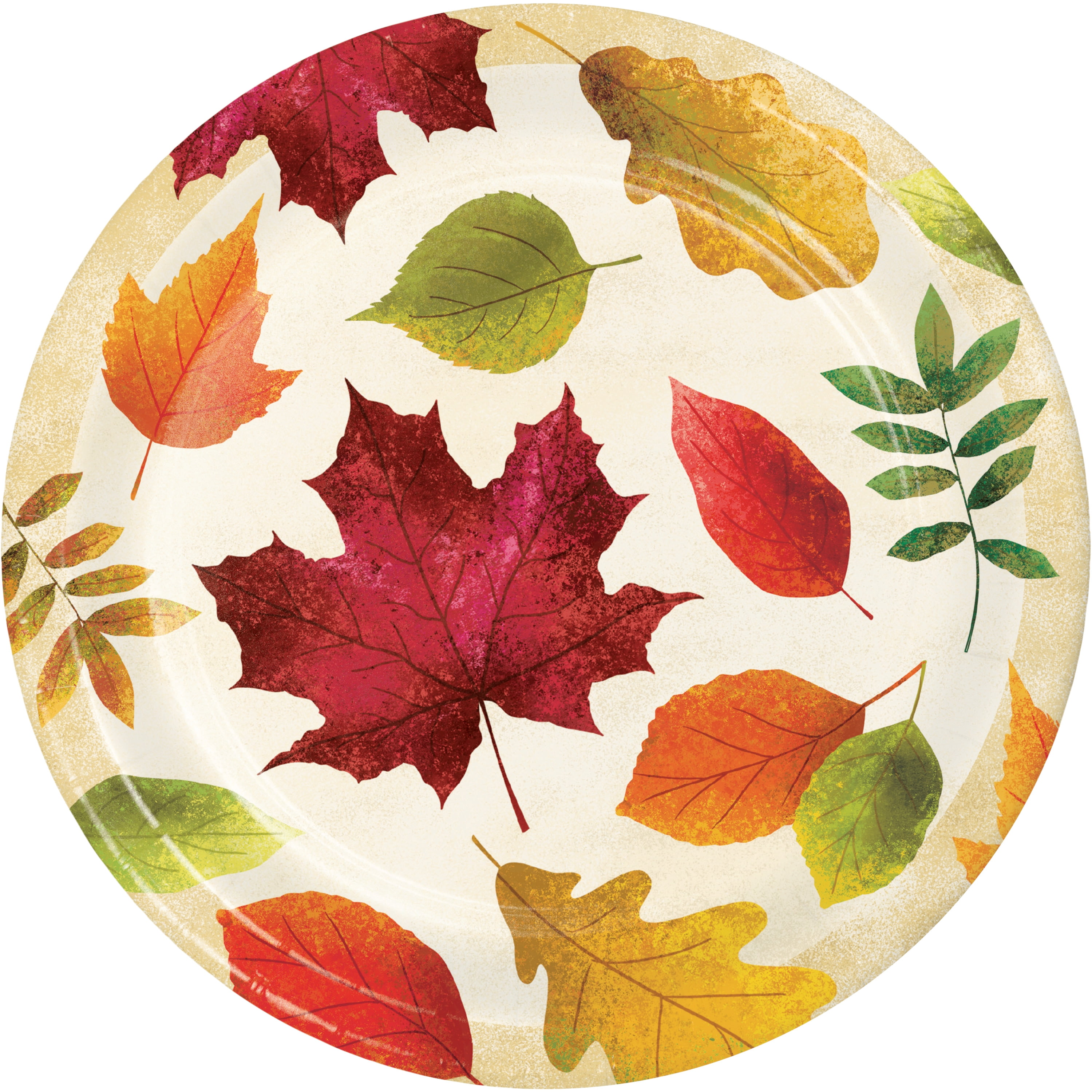 Colorful Leaves Paper Plates, 24 Count Serves 24 Guests