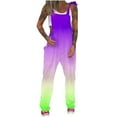 thumbnail image 3 of GSPCLAM Womens Straight-Leg Overalls with Pockets Gradient Graphic Jumpsuits for Running Fall Fall New Clothing Multicolor L, 3 of 5