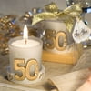 12 Golden Anniversary Candle Favors