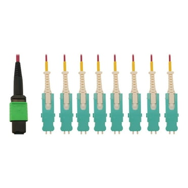 Eaton Tripp Lite Series 40/100/400G Multimode 50/125 OM4 Breakout Fiber Optic Cable (16F MTP/MPO-APC to 8x Duplex SN-PC F/M), LSZH, Magenta, 2 m (6.6 ft.)