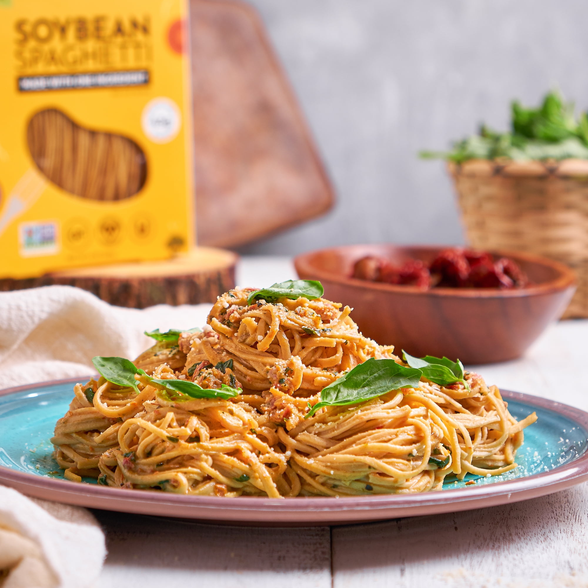 The Only Bean - Soy, Black Bean, and Edamame Spaghetti & Fettuccine - Gluten Free Pasta, Keto Low Carb Pasta Noodles, Protein Pasta, Organic Healthy Noodles, Vegan Pasta - 8 oz (Pack of 6)