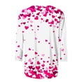 thumbnail image 5 of Penkiiy T-Shirt de la Saint-Valentin pour Femmes Manches 3/4 Col Rond Mignon Cœurs Graphiques T-Shirts Mode Décontractée Blouse 3TG Multicolore, 5 of 5