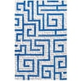 thumbnail image 2 of Modway Nahia Geometric Maze 5' x 8' Area Rug in Ivory and Blue, 2 of 7