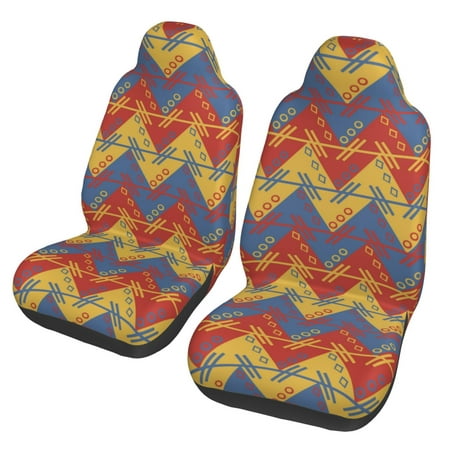 South American Aztec Car Front Seat Covers Protectors , Zigzag Automotive Seat Covers for Cars Trucks Suv