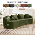 thumbnail image 2 of COOLHUT 112.6" 4 Seater Sofa Couch, Plush Floor Sofa Couch with Cozy Cushions & 3 Pillows, Curved Back Teddy Fabric Sofa for Living Room, Small Space, Green (Sofa-in-a-Box), 2 of 9