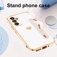 thumbnail image 4 of for Samsung Galaxy A34 5G Case White Love Hearts Design for Women Girl Men, Luxury Plating with Strap Stand Full Camera Lens Protection Bumper for Galaxy A34 5G, 4 of 12