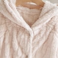 thumbnail image 7 of hotojiny Womens Plush Robe Soft Long Sleeve Fluffy Bathrobe for Women Winter Button Down Warm Nightgown Loungewear with Hood, 7 of 7