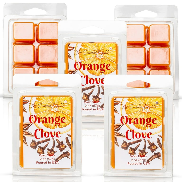 Orange Clove - Spicy Orange Citrus Scented Melt- Maximum Scent Wax Cubes/Melts-  1 Pack -2 Ounces- 6 Cubes 