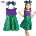 thumbnail image 3 of Disney-disfraz de la Sirenita Ariel para niña, vestido de princesa para vacaciones de verano, manga voladora, Vestidos de cumpleaños elegantes, 2024, 3 of 5