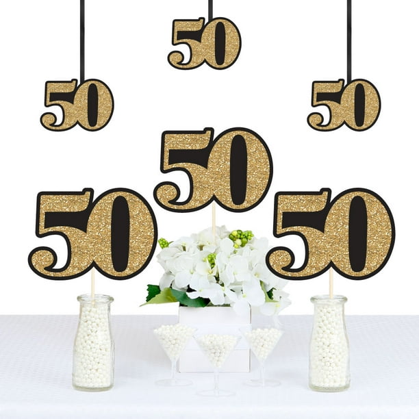 Big Dot Of Happiness 50th Birthday Gold Decorations Diy Party Essentials Set 20 Com