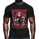 thumbnail image 2 of Camisetas para hombre, camiseta de algodón con cuello redondo y diseño de Papá Noel musculoso, manga corta, con relámpagos y Feliz Navidad., 2 of 8