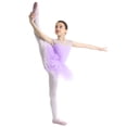 thumbnail image 2 of TiaoBug Kids Girls Mesh Spliced Ballet Tutu Dress Cutout Back Gymnastics Skirted Leotard Ballerina Dancewear Light Purple 12, 2 of 7