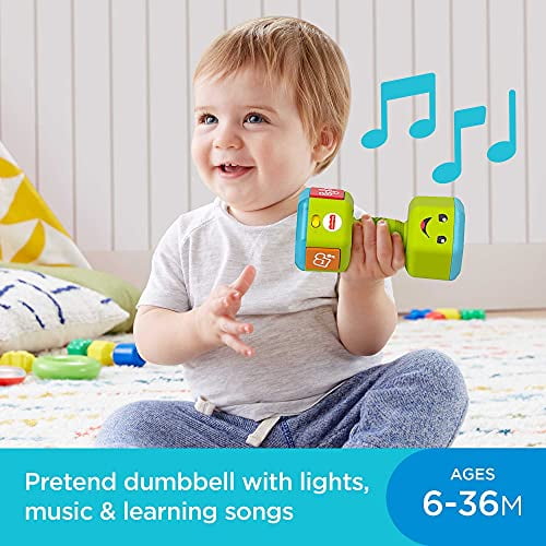 Sounds & Lights Music Fisher-Price Laugh & Learn Countin’ Reps Baby Dumbbell 