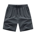 thumbnail image 3 of Men's Petite Fit Quick-Dry Zipper Pockets Athletic Shorts, Navy, XLarge, 3 of 6