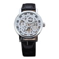 thumbnail image 1 of WINNER Reloj de pulsera impermeable mecánico automático hueco para mujer (negro plateado), 1 of 2