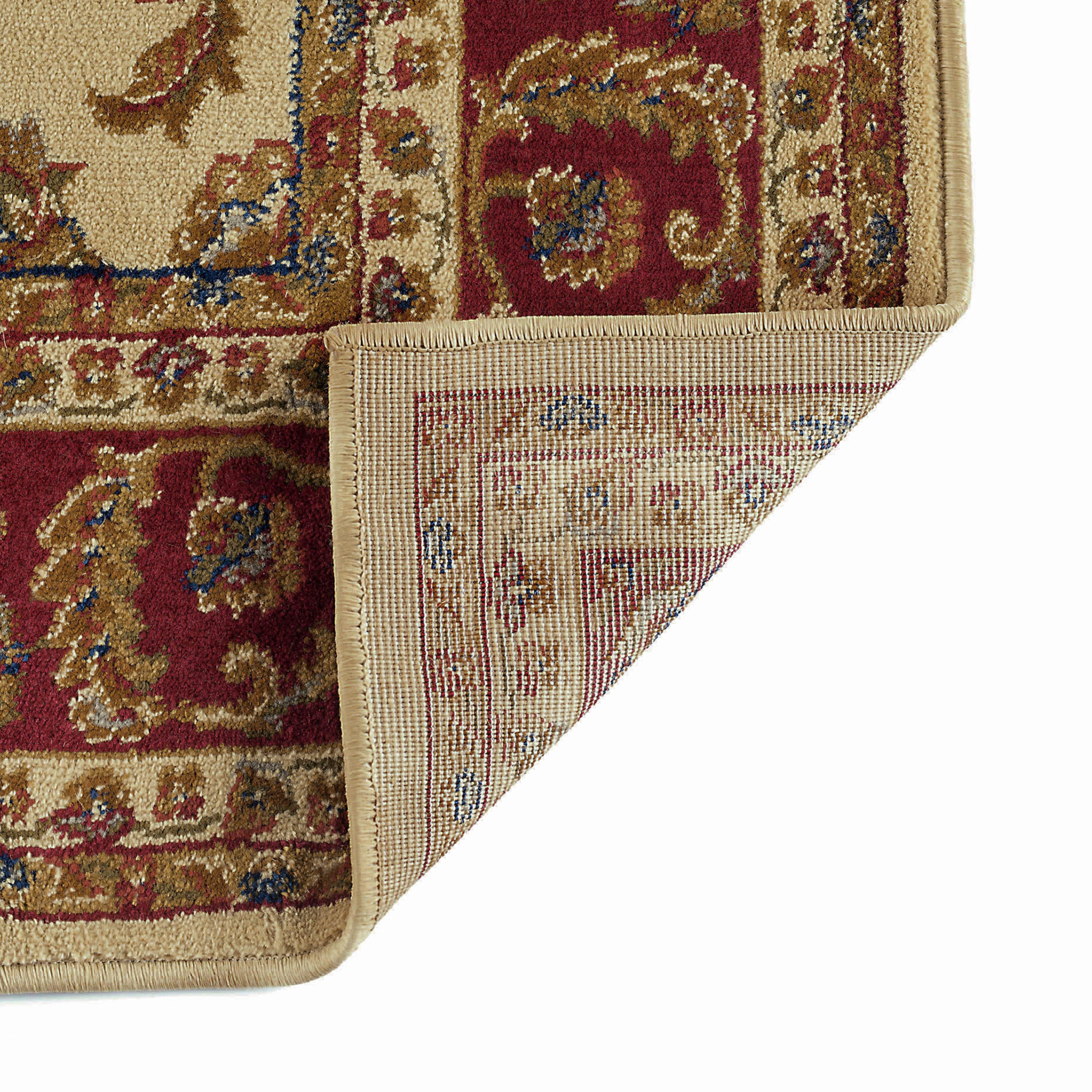 Sensation Transitional 6.7' x 9.6' Ivory and Scarlet Polypropylene Indoor Area Rug