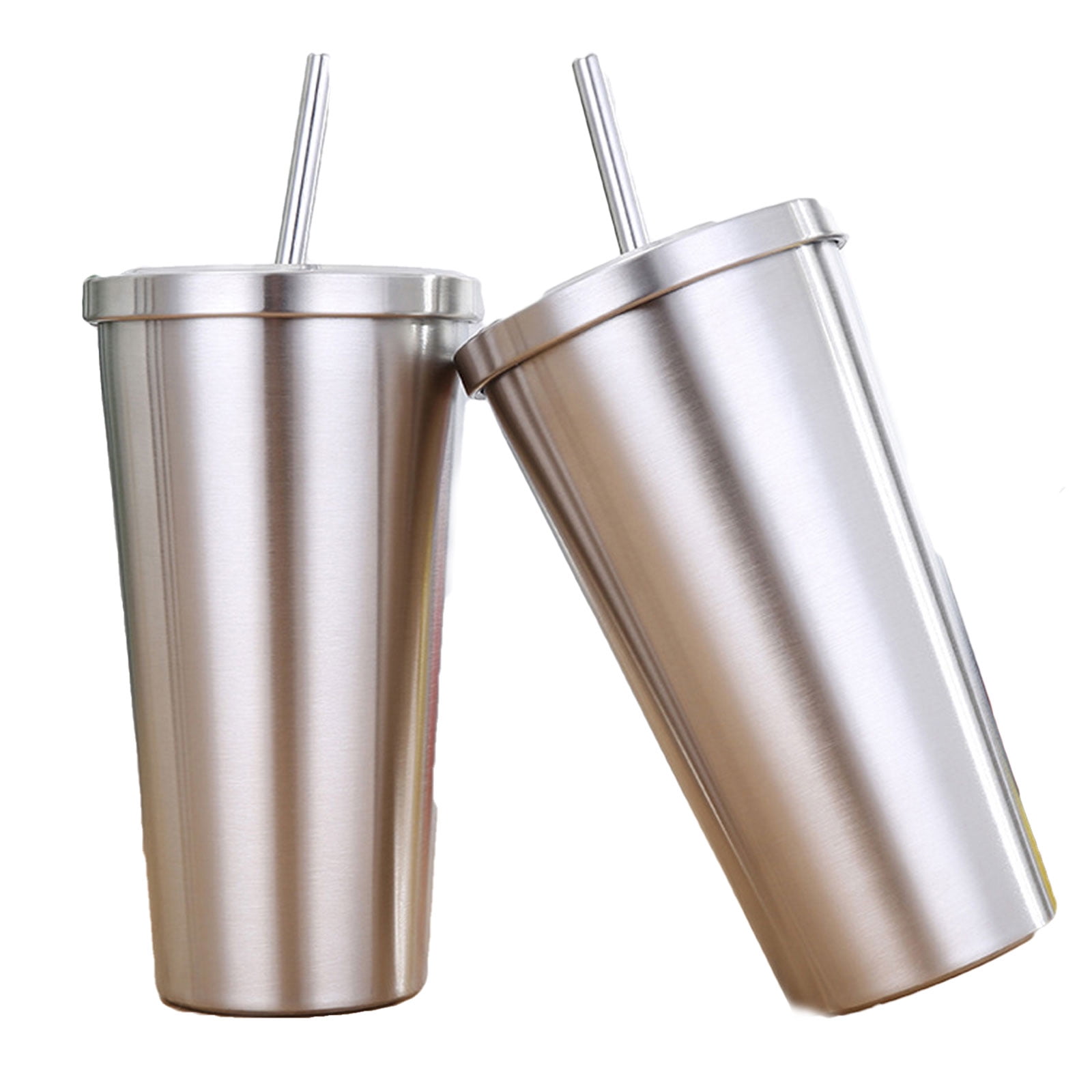 Stainless Steel Cup with Straws and Lids, Travel Vacuum