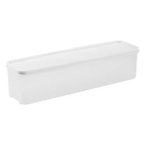 Transparent Plastic Food Storage Container with Lid - Stackable Refrigerator Organizer Box for Pasta, Grains, Kitchen Pantry, 2 Sizes, Sealed Fresh-Keep Design