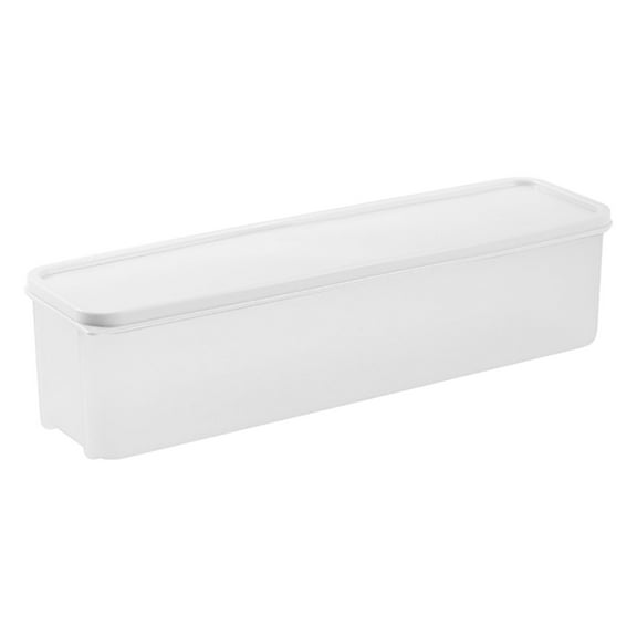 Plastic Refrigerator Food Storage Box with Lid - Transparent Stackable Container for Pasta, Grains, and Kitchen Pantry Organization