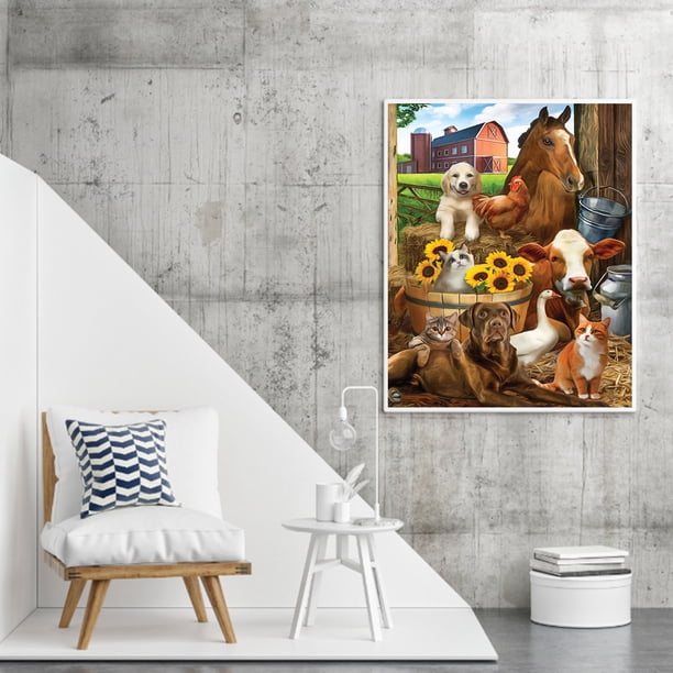 Kit Pintura Por Números (4 Cuadros) - Animales Con Marco Incluido