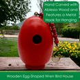 thumbnail image 3 of Songbird Essentials Wren Bird House, Red Wooden Egg Birdhouse, 3 of 6