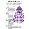 thumbnail image 2 of TrailCrest by Treel Kids Hooded Fleece Jacket – Warm Zip Up Plaid Coat with Pockets, Checkered Winter Outerwear, Purple & White Plaid, 5/6, 2 of 4