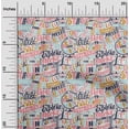 thumbnail image 2 of oneOone Cotton Flex Dark Olive Green Fabric Writing Text Sewing Material Print Fabric By The Yard 40 Inch Wide, 2 of 4