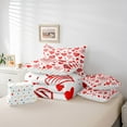 thumbnail image 6 of Castle Fairy Romantic Stripes Love Heart Twin Bedding Sets 7-Piece for Kids Teens Adults,Valentine's Day Festival Bedding Comforter Set Microfiber,Red White Breathable Sheet Sets, 6 of 8