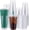 Green, variant on 100 Set 32oz Clear Plastic Cups with Flat Lids and Straws, PET Plastic Cups with Lids Colored Straws Drinking Disposable Cup for Ice Cream Cold Drink Iced Coffee Tea Juice (Green)
