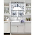 thumbnail image 3 of Country Star Blue Swag Kitchen Curtains Sets for Windows 24 Inch Length, Farmhouse Vintage Branches Wooden Short Window Curtain Panels Swags Valances and Tiers 3 Piece Set for Cafe/Dining Room, 3 of 5