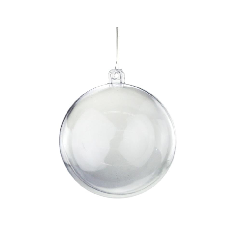 12 Clear Plastic Dome Fillable Ornament Favor 2.5" 